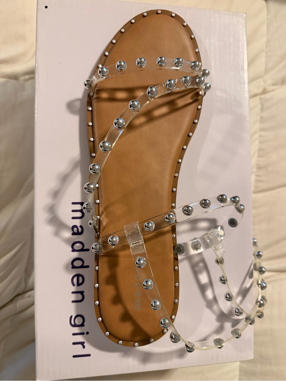 Madden Girl Clear Jeweled Strappy Sandal - Clear